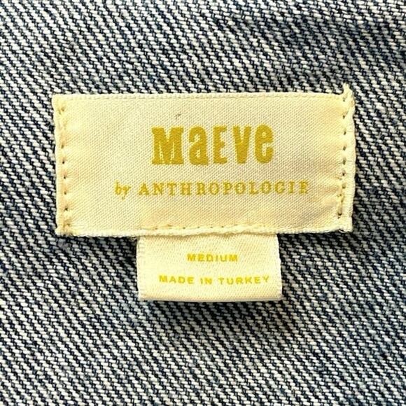 Maeve by Anthropologie Puff Sleeve Cropped Denim Jacket β Size M - Picture 8 of 12